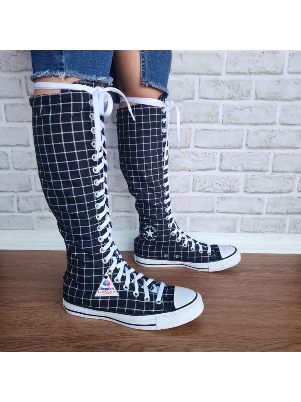 Converse Chuck Taylor All Star XXHi Plaid 8.5 Womens Boots Sneaker Black A13019C